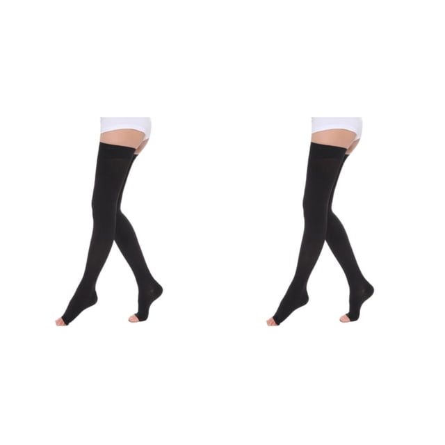 Baohd Bas de Compression Doux et Extensibles à la Mode et Confortables à Bout Ouvert - Noir G 2Ensemble