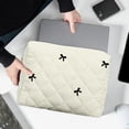 thumbnail image 4 of Sac de Rangement Portable pour Ordinateur Portable Tablette Grille Brodée Nœud Mignon pour Usage Domestique, 4 of 4