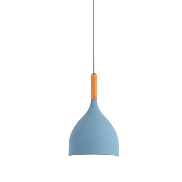 Minimalism Wood Metal Pendant Light, Nordic Style Colorful Pendant Lamp, Modern Farmhouse Pendant Lighting, Pendant Light Fixture for Over Kitchen Island Dining Room Table Entrance