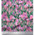 thumbnail image 1 of Soimoi Polyester Crepe Fabric Leaves & Tulip Floral Fabric Prints by Yard 52 Inch Wide, 1 of 3