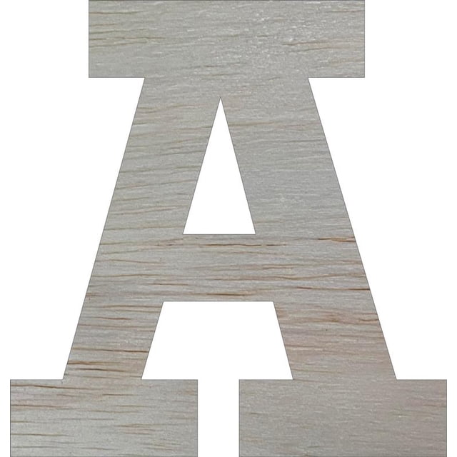Wooden Block Letters, Unfinished 4'' Rockwell A, Craft