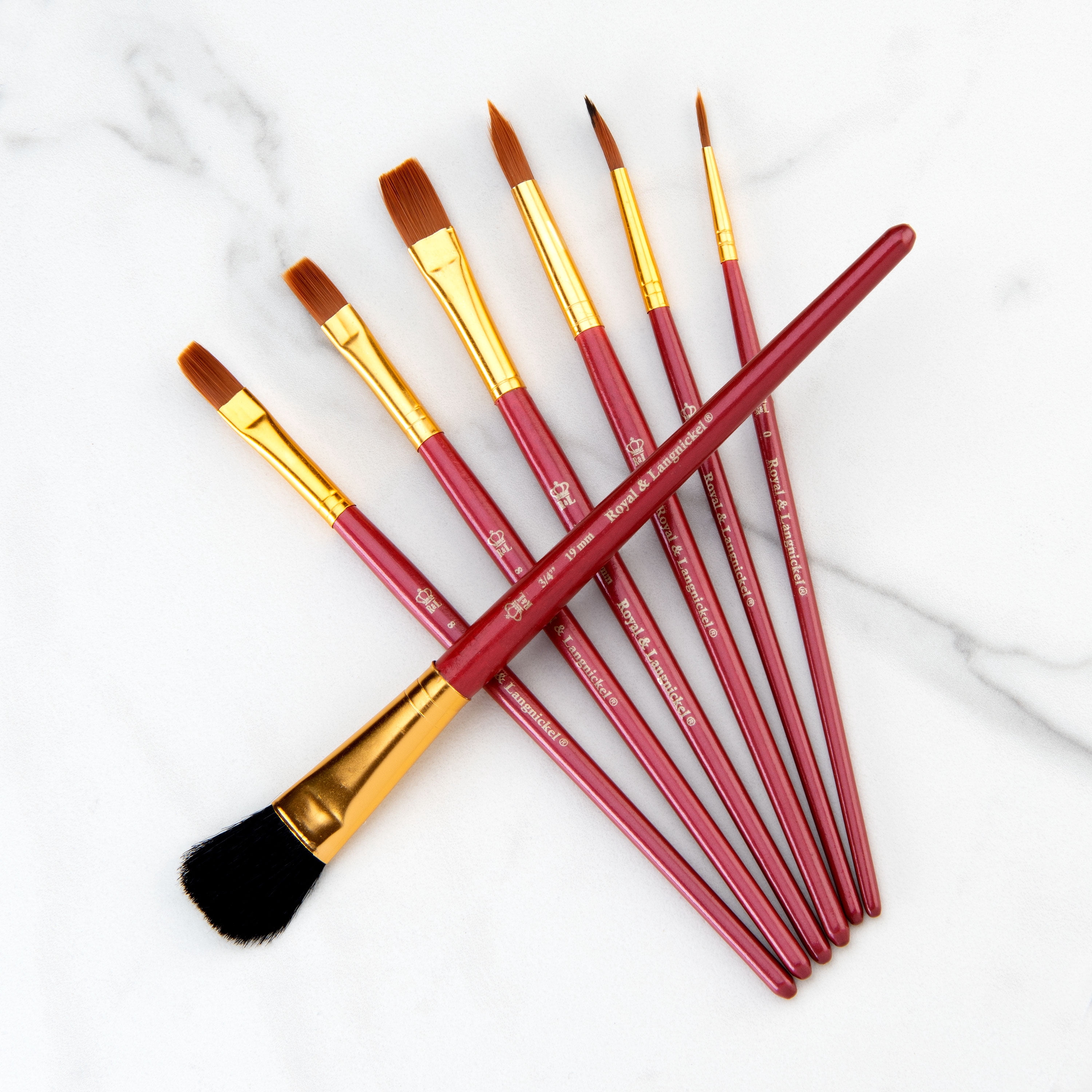 Royal & Langnickel - Ensemble de 7 pinceaux aquarelle Talkon marron | WAL-RSET-9192 |