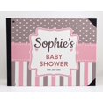 thumbnail image 2 of Darling Souvenir Pink Stripe| Heart & Frame Personalized Printed Baby ShowerGuestBookHardbound Cover Sign InBookRegistry Scrapbook-9 x 12 Inches, 2 of 4