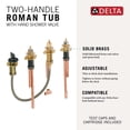 thumbnail image 3 of Delta Faucet Robinet Romain à Valve d'Entrée Rugueuse pour Robinet de Bain de Baignoire Romaine à 2 Poignées Delta avec Douches à Main R4707, 3 of 4