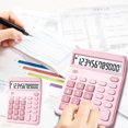 thumbnail image 2 of HHBEAUTY Premium Commercial 12-Digit Large Desktop Calculator, Voice Calculator, Battery and Solar Powered, Perfect for Home/Office Accounting Finance Use, 2 of 6