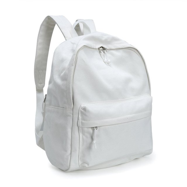 Zicac Sac à Dos en Toile Unisexe DIY Sac à Dos Cartable (Blanc Naturel)