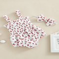 thumbnail image 4 of Baby Girls Rompers Clothes Summer Infant Sleeveless Cotton Linen Bodysuits Jumpsuits Headband Outfits, 4 of 9