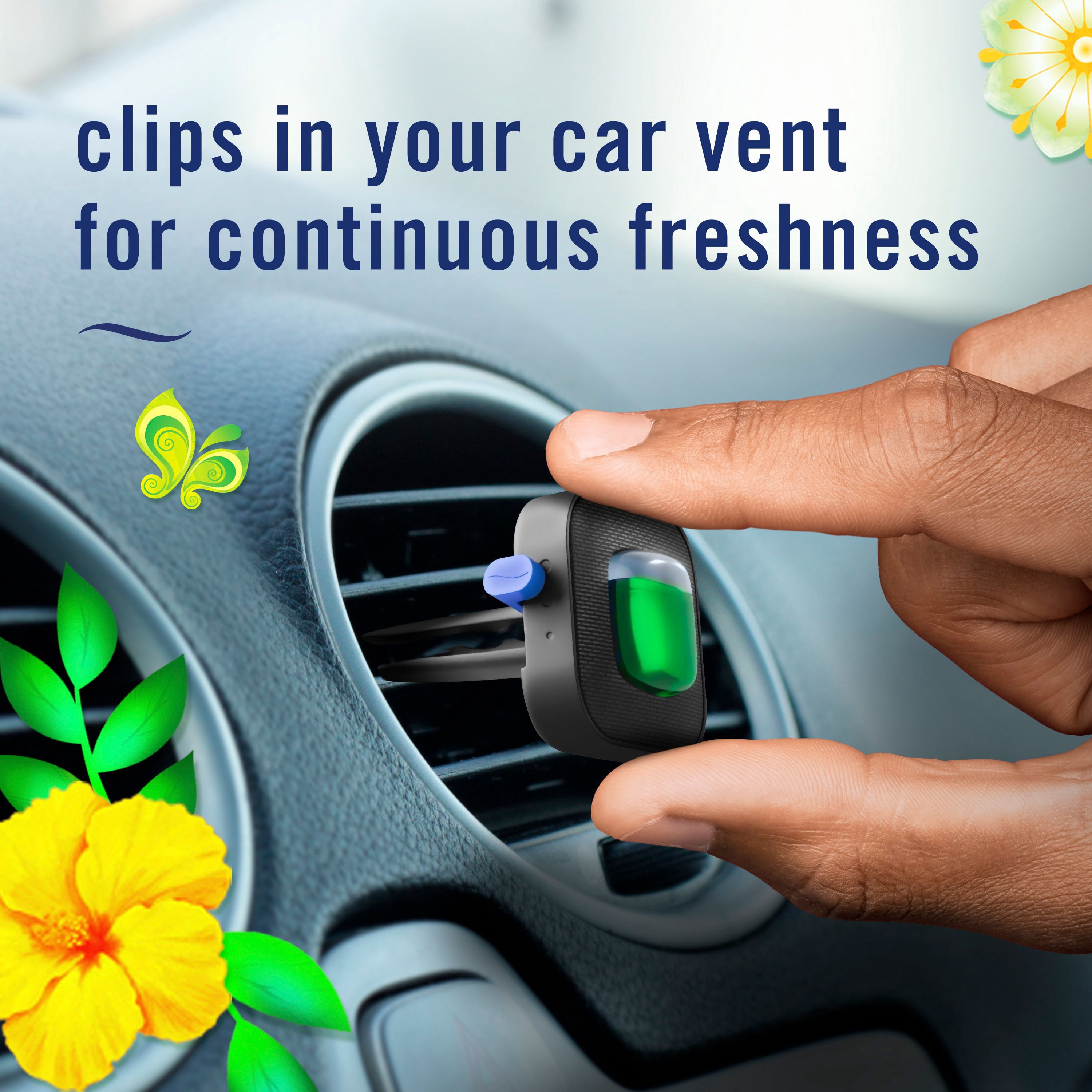Febreze AUTO Air Freshener Vent Clip Gain Original, 2ml Car Vent Clip, Pack of 3