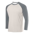 thumbnail image 2 of BiZtdJrK Sun Protection Shirts for Men Fashion Color Block Long Sleeve Workout Tops Rash Guard Quick Dry Hiking Fishing Shirt, Beige, XL, 2 of 3