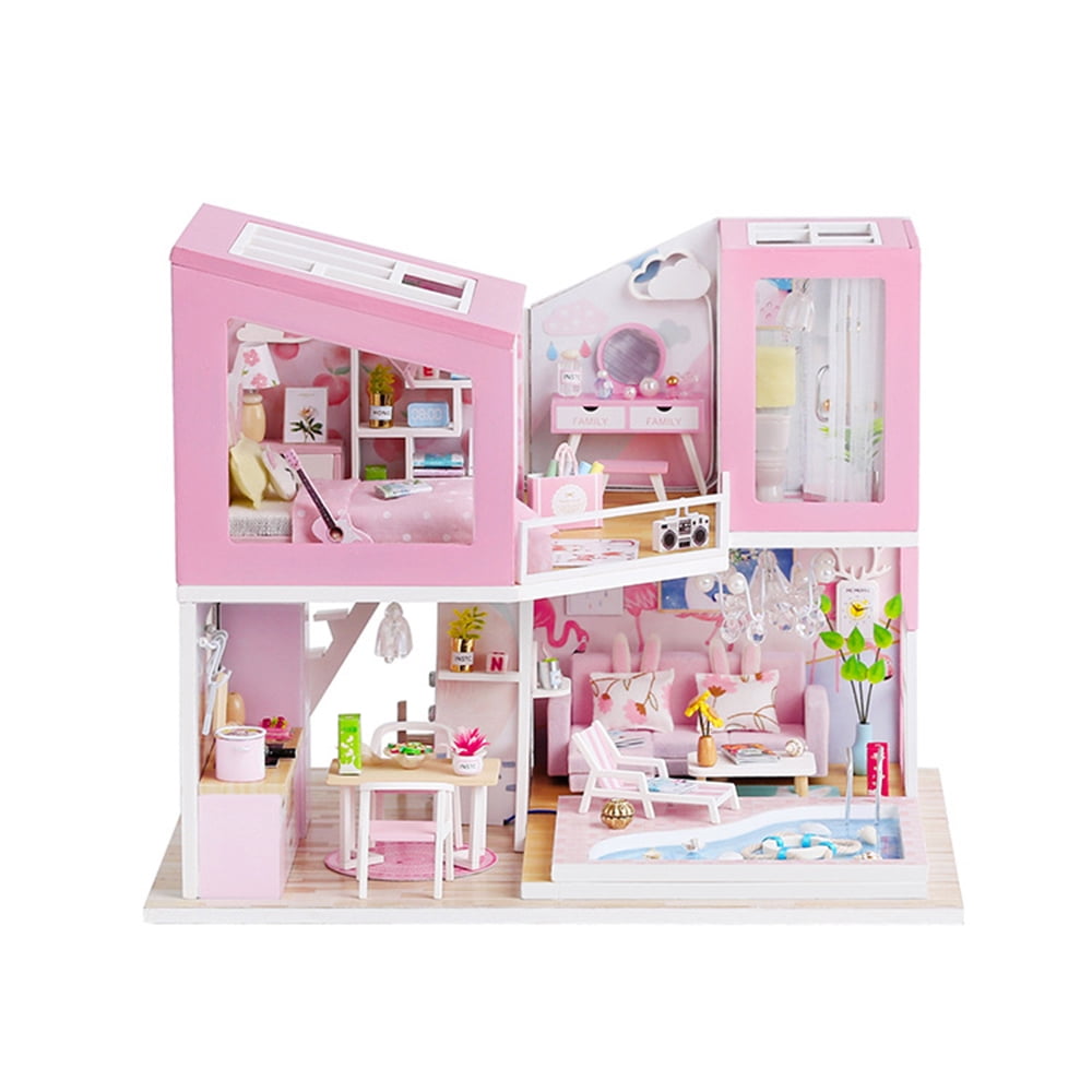 ESTINK Maison de poupée DIY DIY Dollhouse Miniature Dollhouse Kit en