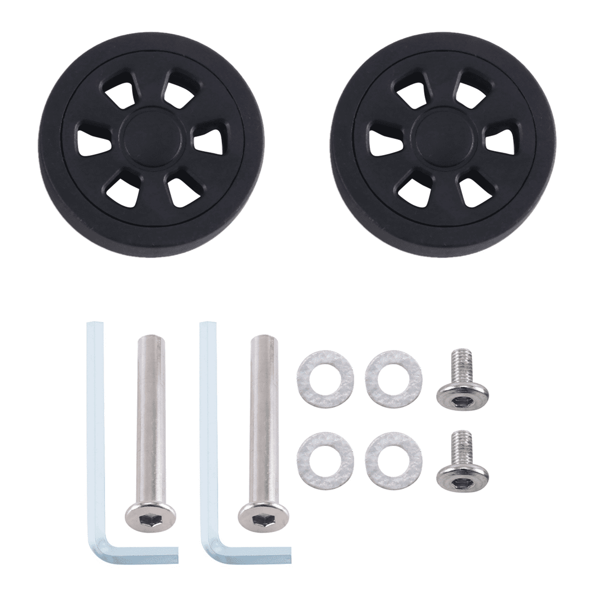 55mmx12mm Luggage Wheels Replacement Wear Resistant Environmental Protection PU Suitcase Replacement Wheels Black 2Pair