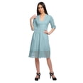 thumbnail image 4 of Moomaya Robe Midi Décontractée Unie pour Femmes à Manches Courtes Tenue d'Été Vêtements, 4 of 6