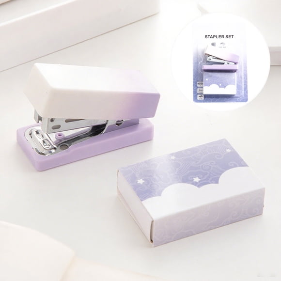 Mini Desktop Stapler Including 400 Standard Staples Small Cute Desktop Stapler Capacity 15 Sheets Gradient Stapler Suitable For Students Or Office Use