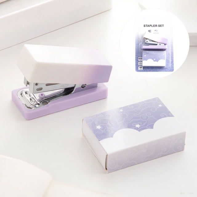 Mini Desktop Stapler Including 400 Standard Staples Small Cute Desktop Stapler Capacity 15 Sheets Gradient Stapler Suitable For Students Or Office Use