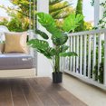 thumbnail image 4 of Gymax 2 Pack Artificial Monstera Deliciosa Tree 4ft Faux Plant w/ Cement-Filled Pot, 4 of 10