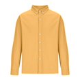 thumbnail image 3 of RXIRUCGD Chemise Blouse à Manches Longues pour Homme à Col Rabattu, Jaune, Taille : M, 3 of 5