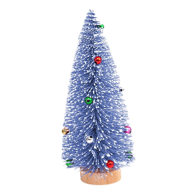 Yinanstore Tabletop Artificial Christmas Tree Christmas Gift Art Crafts Decorative Mini Christmas Tree Desktop Xmas Tree for Shelf Table Blue 20cm