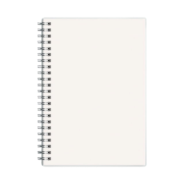 YIMWNYI A5 Notebook Spiraled Graph Grids Paper Notebook with a durable white plastic cover and spiral binding. The compact notebook measures 20.5x14cm (8.07x5.51in) and features thick, high-quality paper with graph grids, ruled, and blank sections. Ideal for note-taking, journaling, and sketching, it is lightweight and portable, suitable for school, work, or travel.