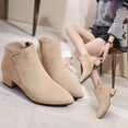 thumbnail image 2 of jovati Ladies Fashion Casual Solid Color Pointed Toe Thick Heel Ankle Boots, 2 of 9