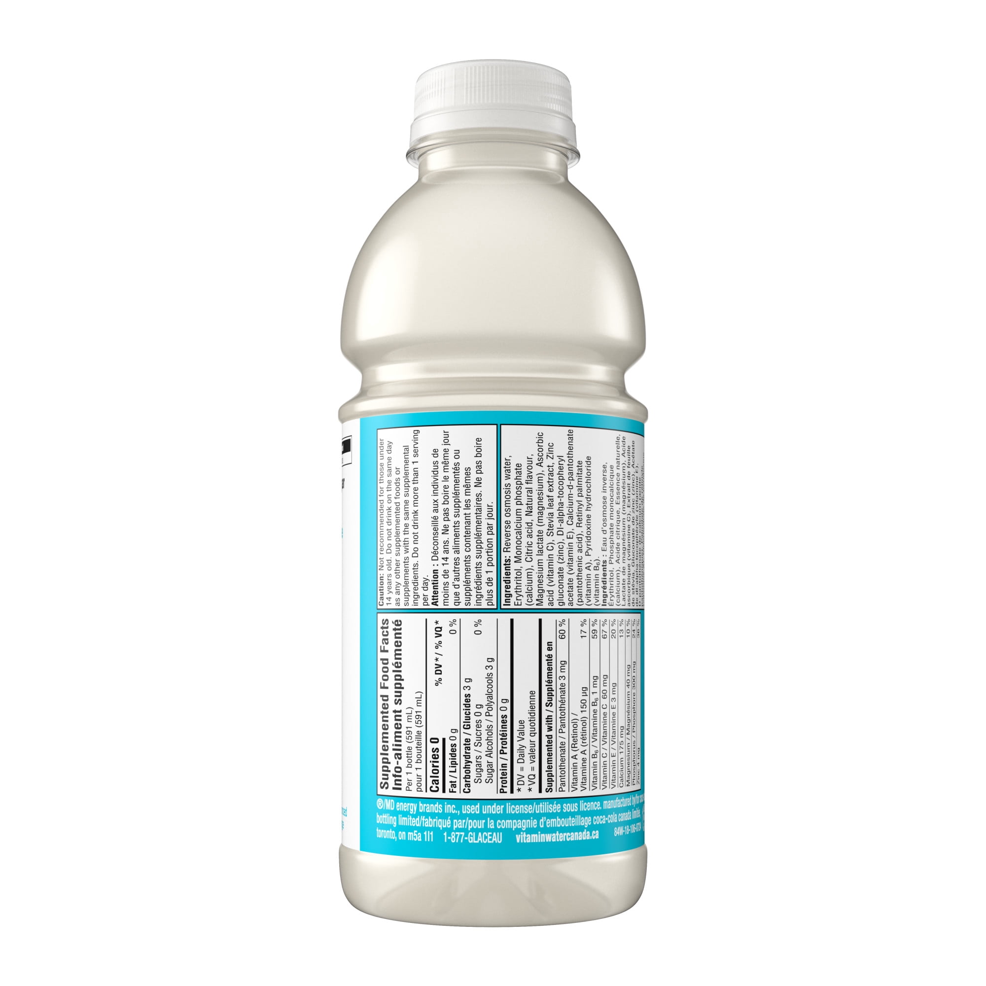 vitaminwater zero sucré boisson enrichie squeezed en bouteille, 591 mL