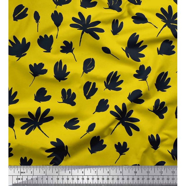 Soimoi Rayon Fabric Wildflower Floral Decor Fabric Printed Yard 56 Inch Wide