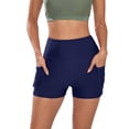 thumbnail image 1 of B91xZ Maillot de Bain Bikini pour Femmes Taille Haute Contrôle du Ventre Short de Bain pour Femmes avec Doublure, Navy m, 1 of 5