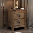 thumbnail image 4 of Costway 2 Pcs Table de Chevet Table d'Appoint en Bois 2 Tiroirs Coulissants de Rangement Chambre, 4 of 10