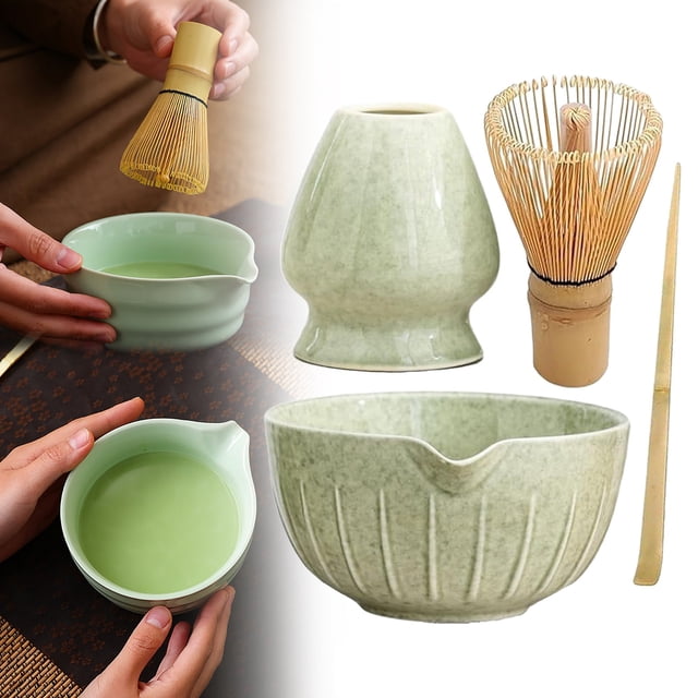 Matcha Whisk Set 5PCS Matcha Set Includes Matcha Bowl With Spout Chasen Whisk With Ceramic Holder Matcha Matcha Kit For For Matcha Lovers