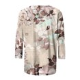 thumbnail image 5 of Pompotops T-shirt Ample Imprimé pour Femme Blouse à Manches 3/4 Col Rond Hauts Décontractés Liquidation, 5 of 5