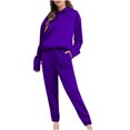 thumbnail image 1 of AherBiu Womens Sweatsuits Fleece Lined Pullover Hoodie with Sweatpants 2 Piece Tracksuits Workout Sets, 1 of 6