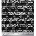 thumbnail image 1 of Soimoi Black Cotton Duck Fabric Stripe & Wild Animal Skin Print Fabric by The Yard 56 Inch Wide, 1 of 3