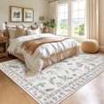 thumbnail image 3 of GlowSol 8x10 Charming Botanical Butterfly & Insect Washable Area Rug, Non-Slip Low-Pile Stain Resistant Floor Carpet for Living Room Bedroom Nursery Home Decor, Beige, 3 of 9