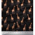 thumbnail image 1 of Soimoi Black polyester Crepe Fabric Dot & Giraffe Animal Decor Fabric Printed BTY 52 Inch Wide, 1 of 3