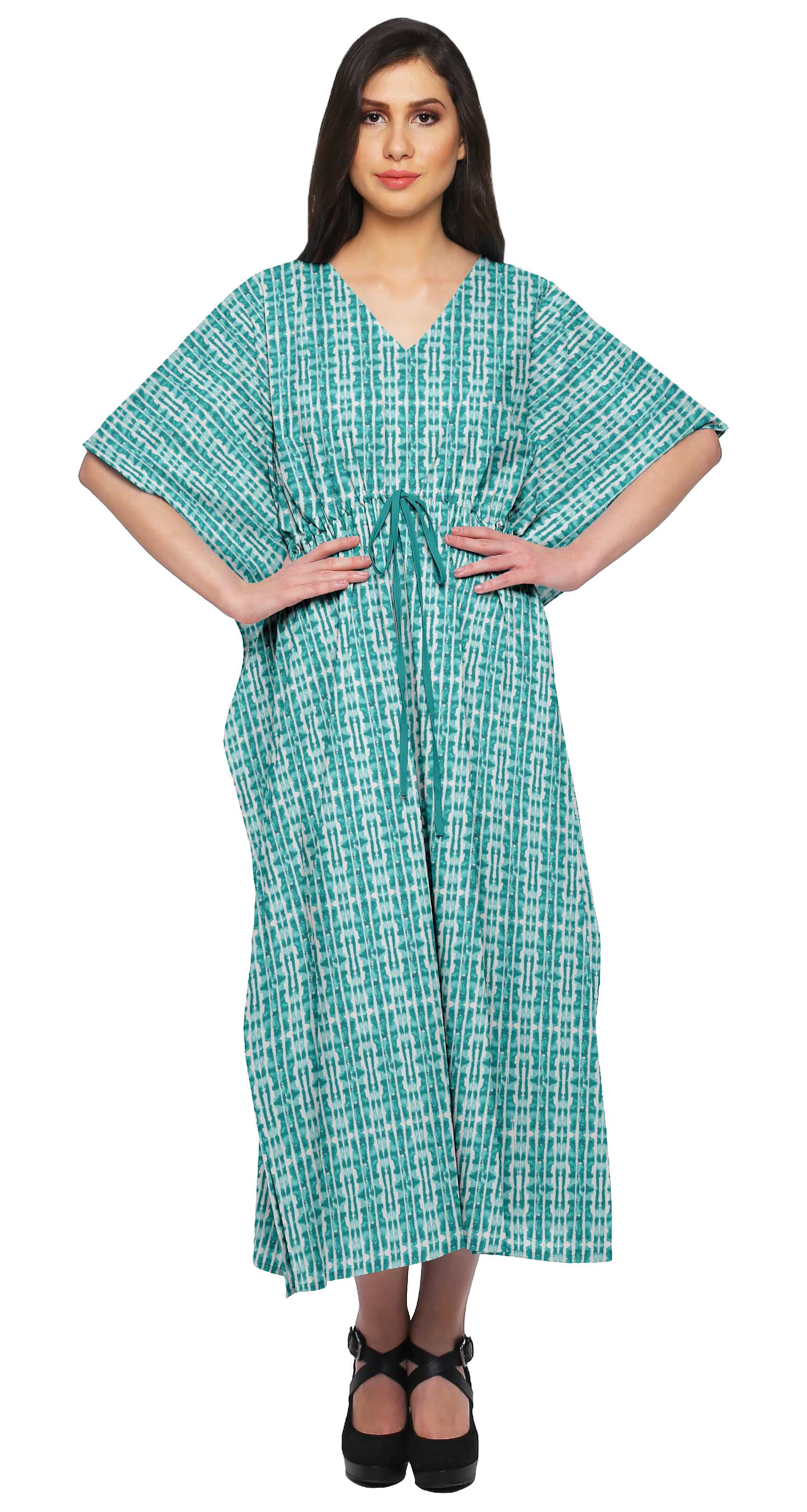 Moomaya Caftan de Plage, Paréo de Bikini, Robe Longue Maxi Caftan pour Femmes - 2TG-3TG