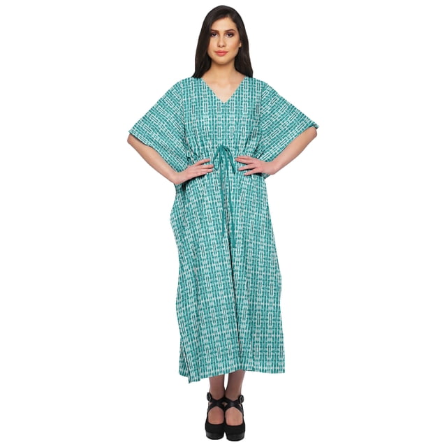 Moomaya Sortie de Plage Kaftan pour Bikini, Robe Caftan Longue Maxi pour Femmes - L-XL