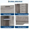 thumbnail image 2 of Towallmark Armoire Garde-Robe en Bois avec 4 Tiroirs, Porte et Tringle - Armoire de Rangement Moderne et Commode pour l'Organisation de la Chambre - Gris, 2 of 8