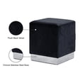 thumbnail image 4 of Meridian Furniture Jax Contemporary Velvet Ottoman/Stool in Black, 4 of 4