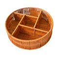 thumbnail image 2 of Food Serving Basket, Divided Basket Organizer, Multifunctional Handwoven Storage Round, 2 of 9