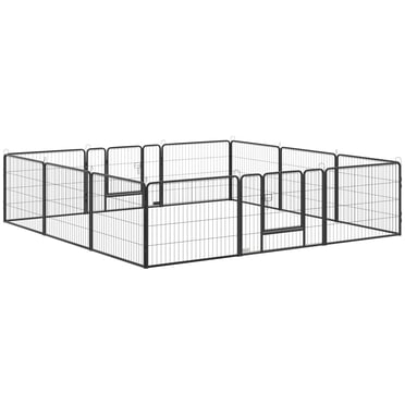 PawHut Dog Pen with Gate, 12 Panels Puppy Playpen Outdoor Indoor, 24"H