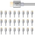thumbnail image 1 of Buyer's Point Câble HDMI 2.1 Ultra Haute Vitesse Homologué CL3 HDR Dynamique 1,8 m (6 Pi) 8K 120 Hz, 48 Gbps, Dolby Vision, eARC Compatible avec Apple TV, Nintendo Switch, Roku, Xbox, PS4, Lot de 25 Gris - OEM, 1 of 7