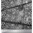 thumbnail image 3 of Soimoi Gray Poly Georgette Fabric Leopard & Snake Animal Skin Decor Fabric Printed Yard 52 Inch Wide, 3 of 3