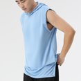 thumbnail image 4 of Timegard Shirts for Men Summer Solid Color Sleeveless Hoodies Pullover Top Casual Workout Tee Shirts, 4 of 5