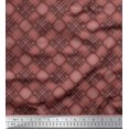 thumbnail image 1 of Soimoi Japan Crepe Satin Fabric Diagonal Check Print Fabric by The Yard 42 Inch Wide, 1 of 5