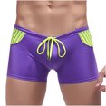 thumbnail image 1 of Birdeem Mens Low Waist Solid Color Striped Drawstring Hot Spring Quick Dry Swimming Briefs, 1 of 1