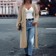 thumbnail image 2 of Sentmoon Lightweight Cardigan Oversized Long Sleeve Fall Sweaters for Women 2025 Solid Color Warm Loose Knitted Fall Womens Clothes with Pocket Winter for Holiday Party Knitwear Khaki L, 2 of 7