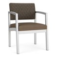 thumbnail image 1 of Lenox Steel Reception Waiting Guest Chair / Silver Steel / Brown / Brown, 1 of 5