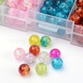 thumbnail image 2 of CHUANK 100pcs 10 Color Crackle Glass Beads 10mm Handcrafted Lampwork Round Crystal Beads Bulk, 2 of 3