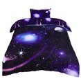 thumbnail image 1 of Unique Bargains Star Colored Sky Moon Night Duvet Cover Fuchsia Starry Pattern 4pcs, 1 of 10