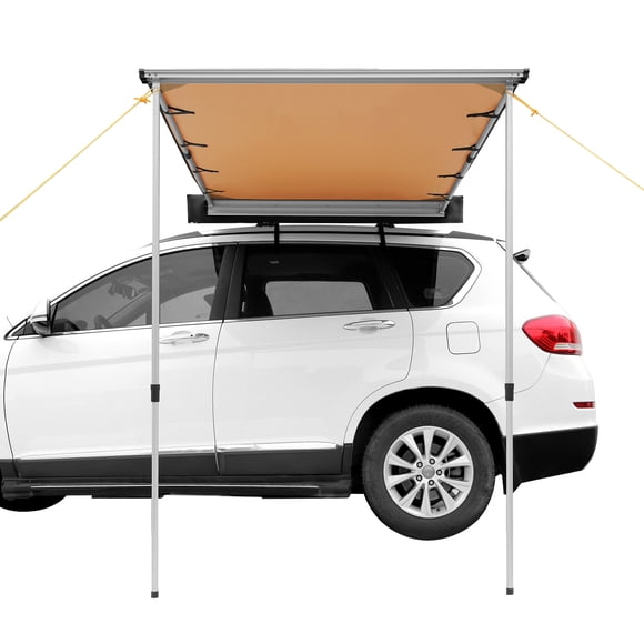 KFFKFF Car Side Awning, Large 4.6'x6.6' Shade Coverage Vehicle Awning, PU3000mm UV50+ Retractable Car Awning with Waterproof Storage Bag