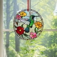 thumbnail image 4 of Stained Glass Window Hangings One Day Hummingbird Colored Glass Window Pendantone On One, 4 of 6